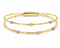 14K Two-Tone Gold Natural Diamond Bangle Bracelet