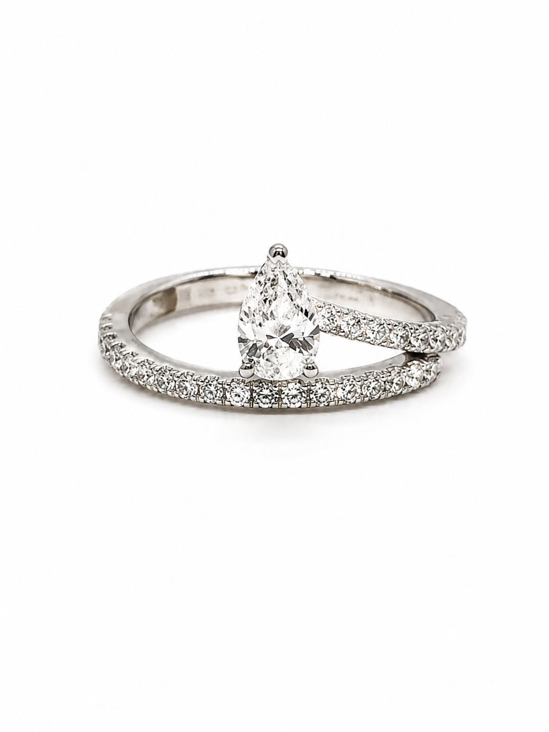 Platinum Pear-Shaped Diamond Engagement Ring