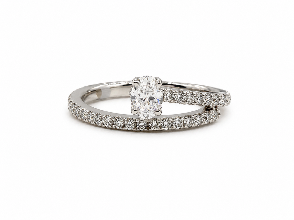 Platinum Oval Diamond Engagement Ring