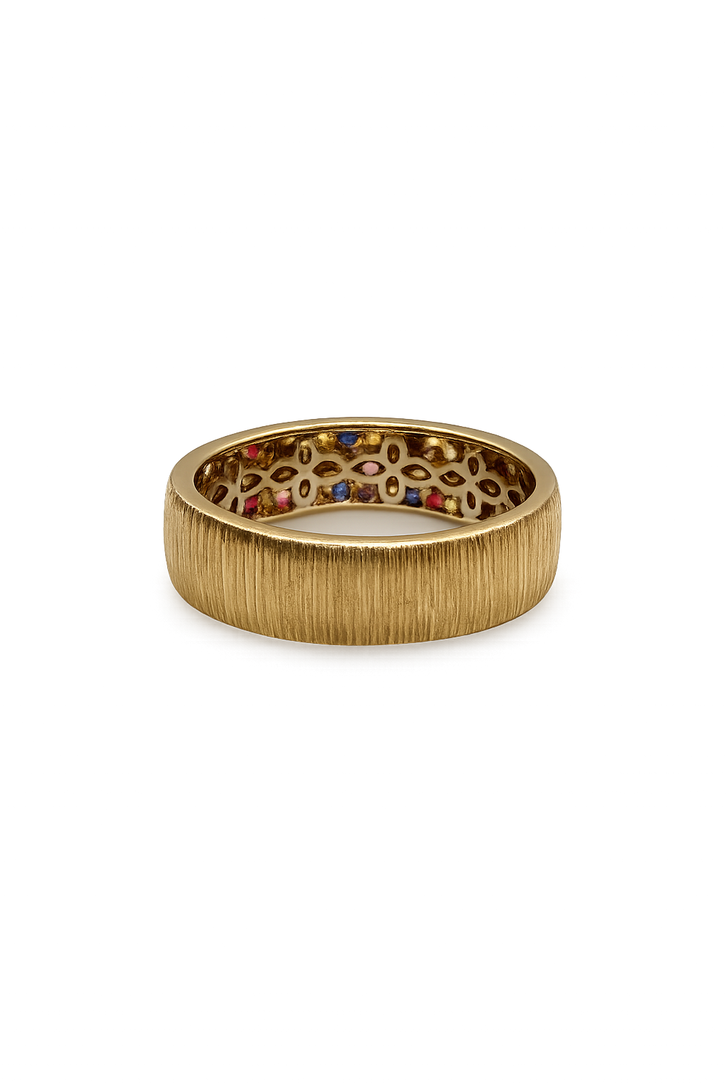 14K White & Yellow Gold Natural Diamond Band Ring