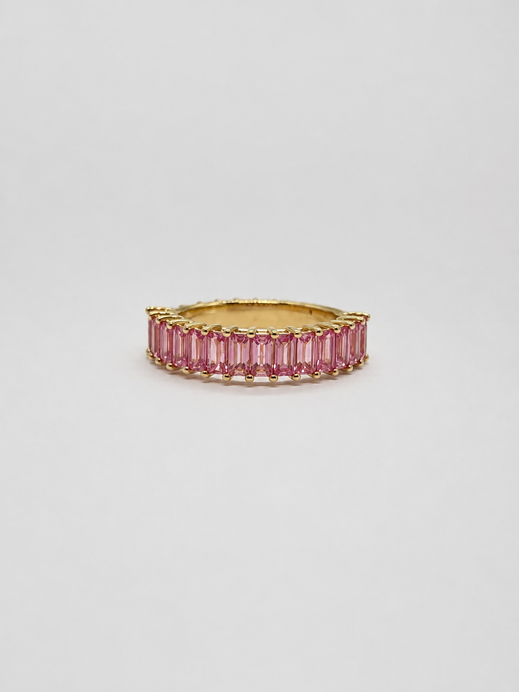 14K Yellow Gold Natural Diamond & Pink Sapphire Ring