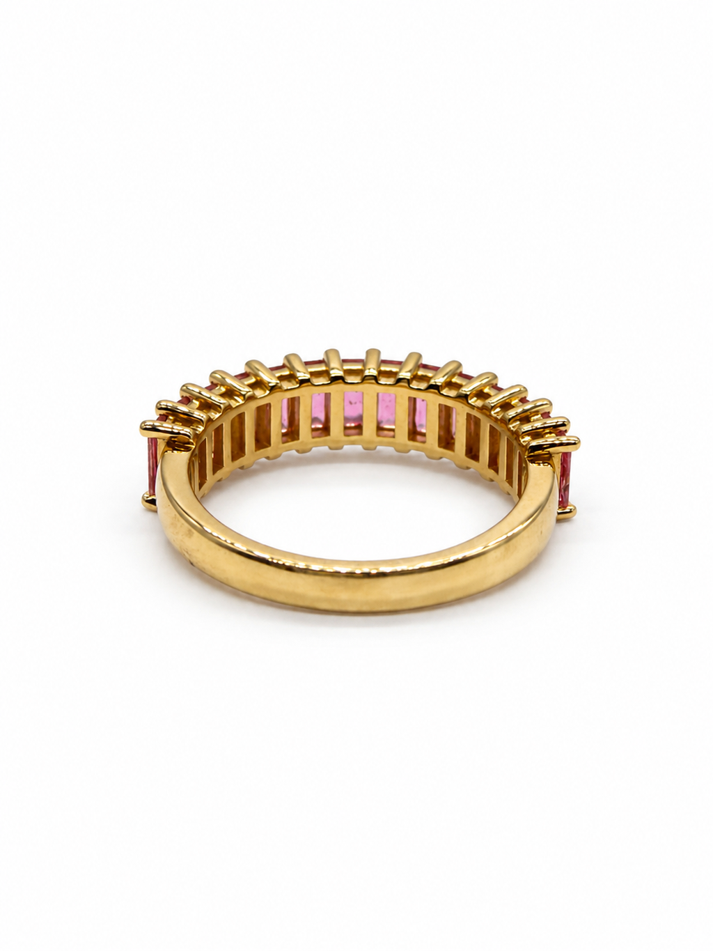 14K Yellow Gold Natural Diamond & Pink Sapphire Ring