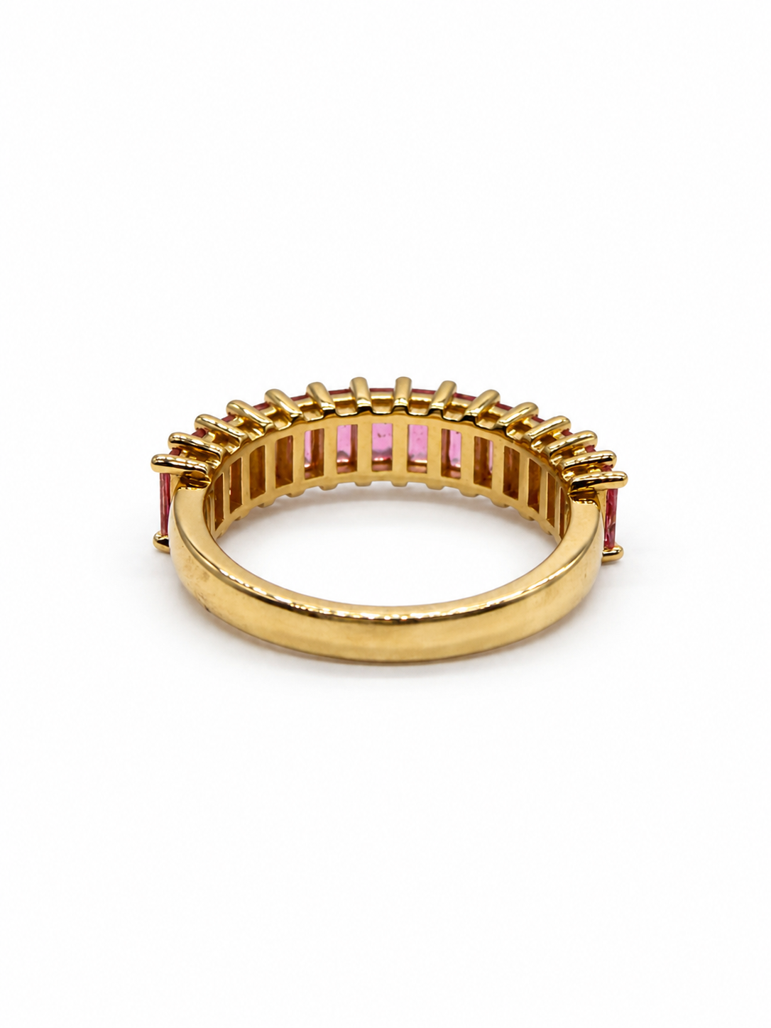 14K Yellow Gold Natural Diamond & Pink Sapphire Ring