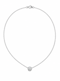 14K White Gold Natural Diamond Solitaire Necklace