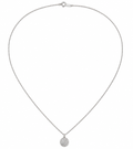 14K White Gold Natural Diamond Round Pendant Necklace