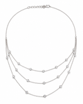 14K White Gold Natural Diamond Multi-Strand Necklace – 16”