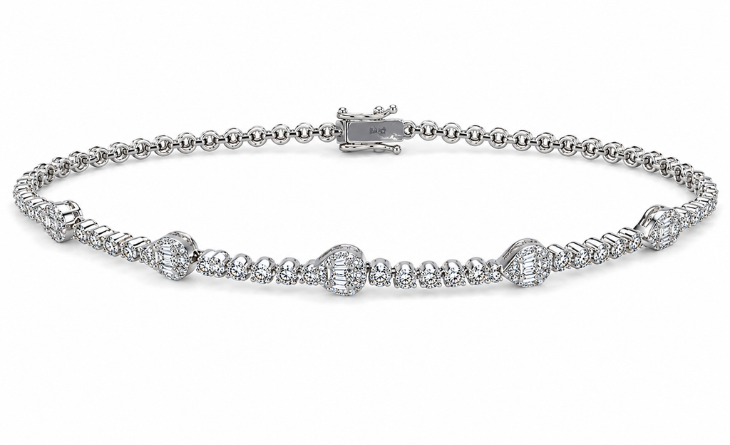 14K White Gold Natural Diamond Tennis Bracelet – 2.025 CTW