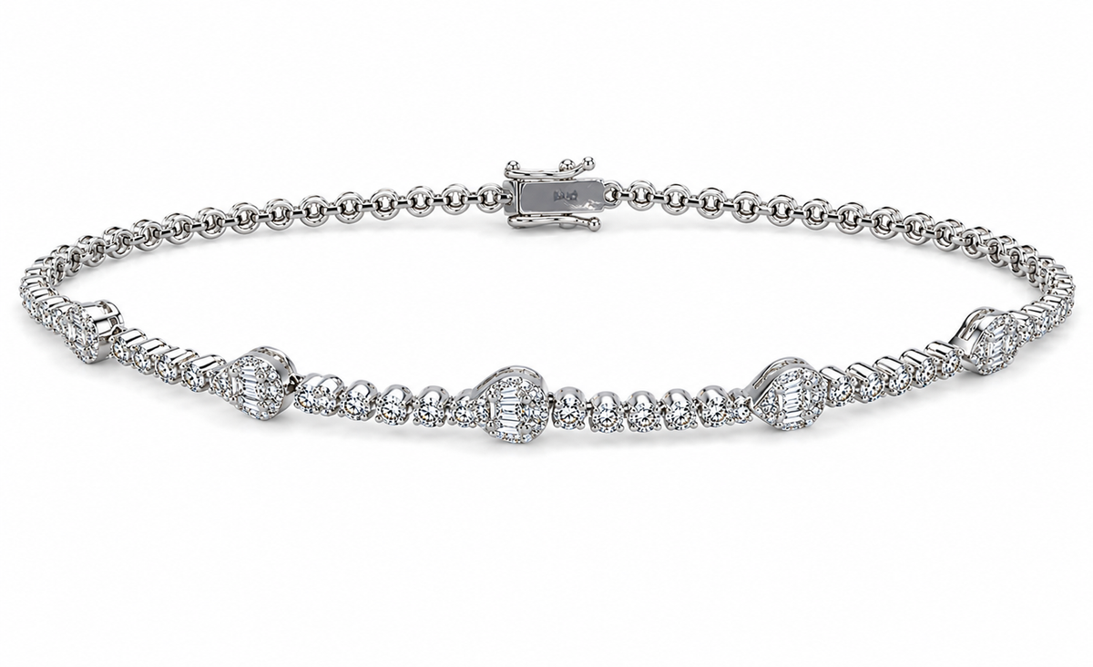 14K White Gold Natural Diamond Tennis Bracelet – 2.025 CTW