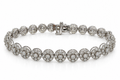 14K White Gold Natural Diamond Cluster Bracelet