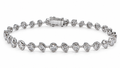 18K White Gold Multi-Shaped Diamond Bezel Bracelet
