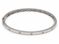 14K White Gold Natural Diamond Bangle Bracelet