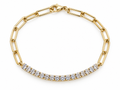 14K Two-Tone Gold Diamond Link Bracelet