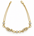 14K Yellow Gold Diamond Scrollwork Bracelet