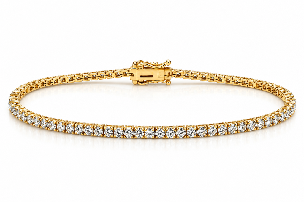 14K Yellow Gold Diamond Tennis Bracelet — 2.00 CTW