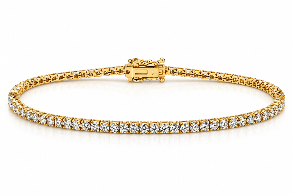 14K Yellow Gold Diamond Tennis Bracelet — 2.00 CTW
