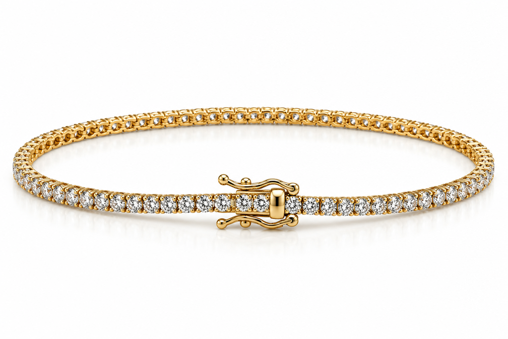 14K Yellow Gold Diamond Tennis Bracelet — 2.00 CTW