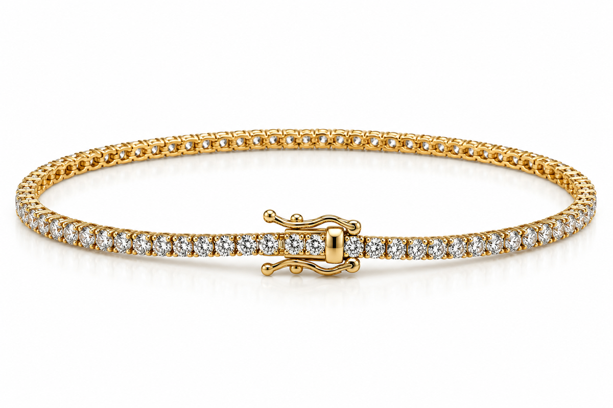 14K Yellow Gold Diamond Tennis Bracelet — 2.00 CTW