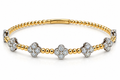14K Two-Tone Diamond Clover Bracelet