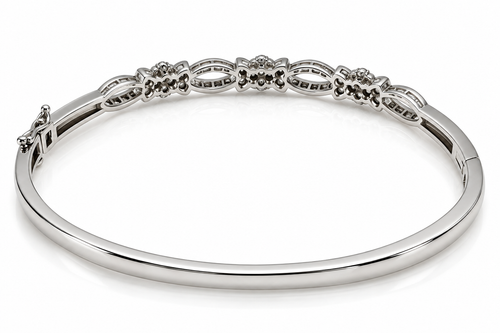 10K Gold 1.00 CTW Diamond Bangle Bracelet – 11.7g