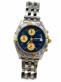 Breitling Chronomat B13047 Automatic Chronograph – 39mm Blue Dial Stainless Steel & Gold -WATCH OLNLY-