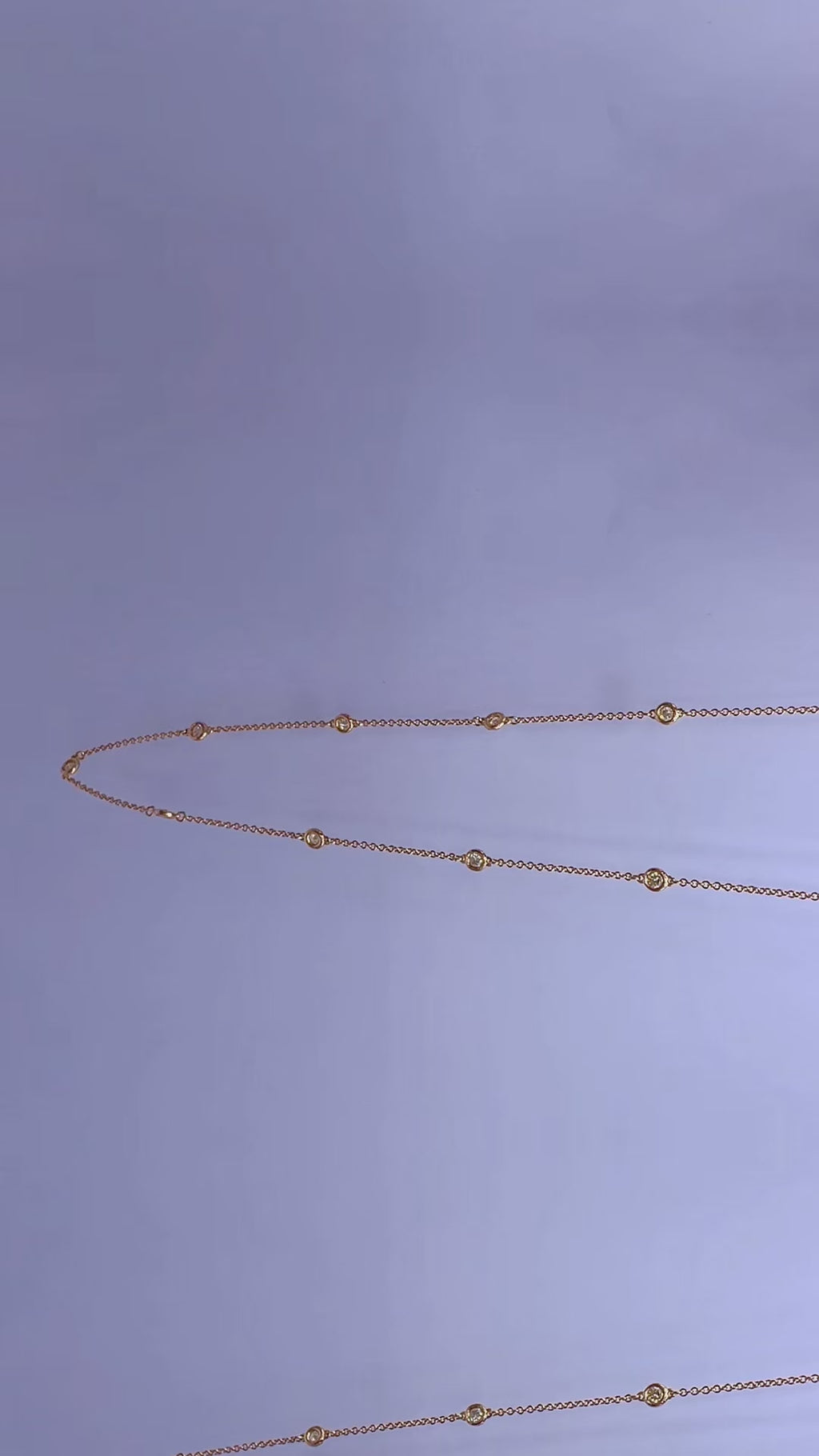 14K Rose Gold Diamond Station Necklace – 1.49 CTW