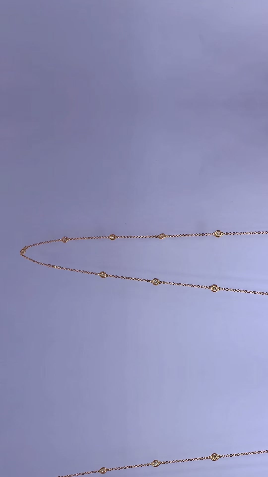 14K Rose Gold Diamond Station Necklace – 1.49 CTW