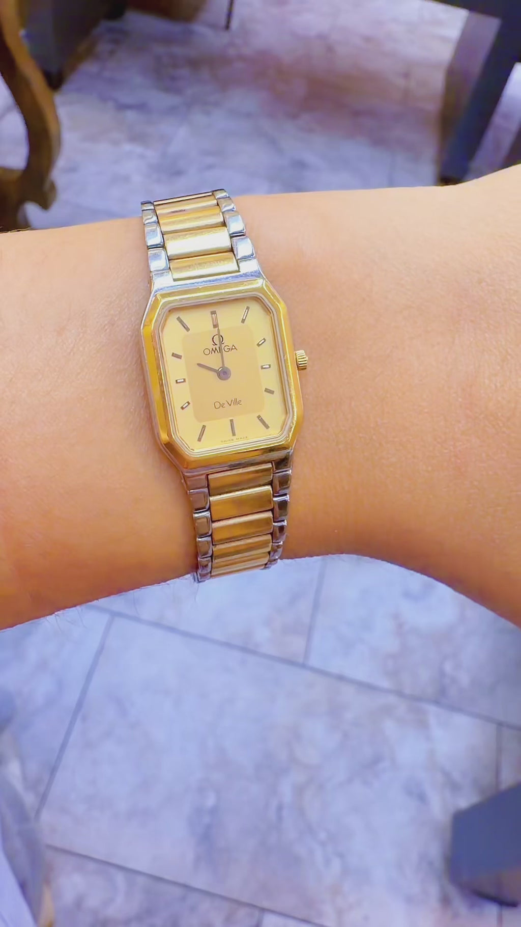 Omega De Ville Vintage Ladies Quartz Watch – Two-Tone Gold & Stainless Steel