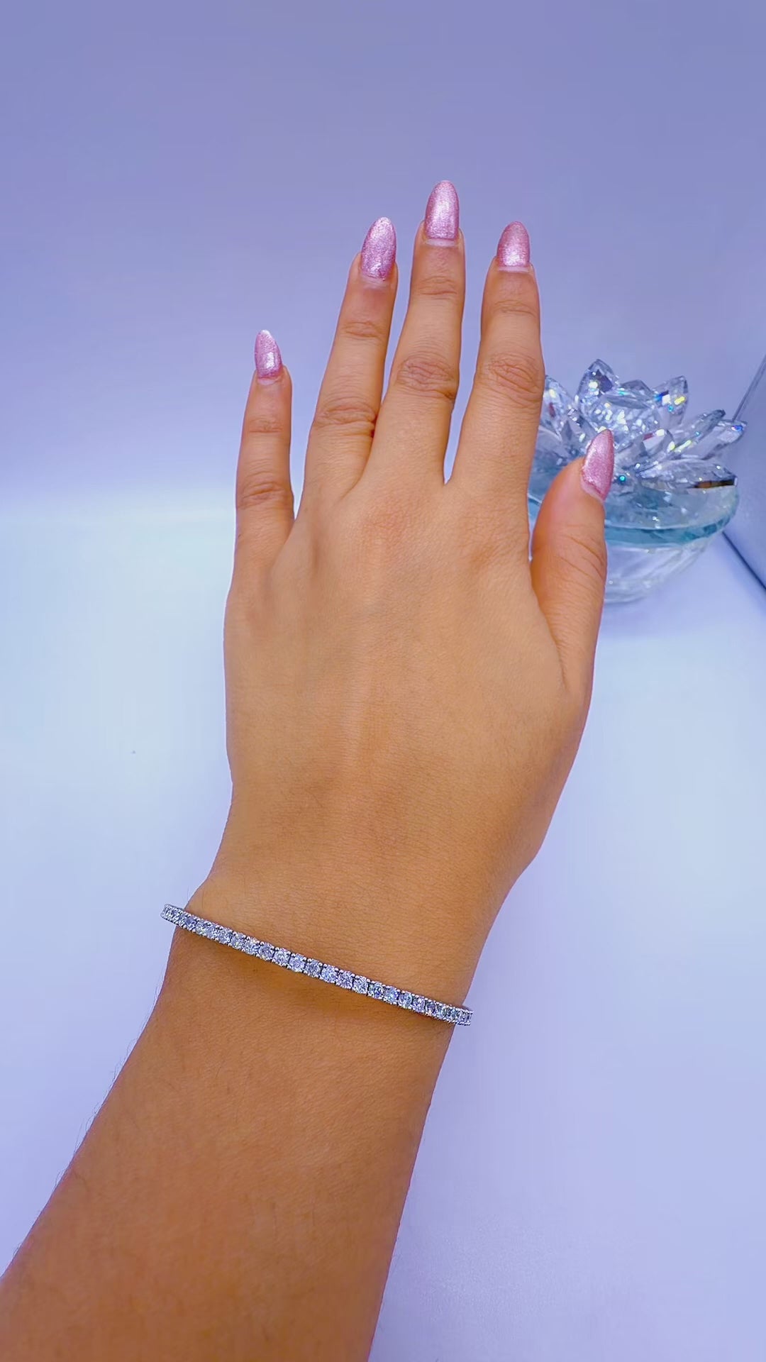 14K White Gold 3.00 CTW Natural Diamond Eternity Flex Bangle
