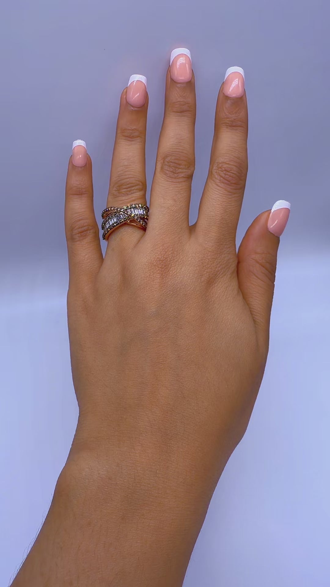14k pink Gold Ring With Natural Diamonds