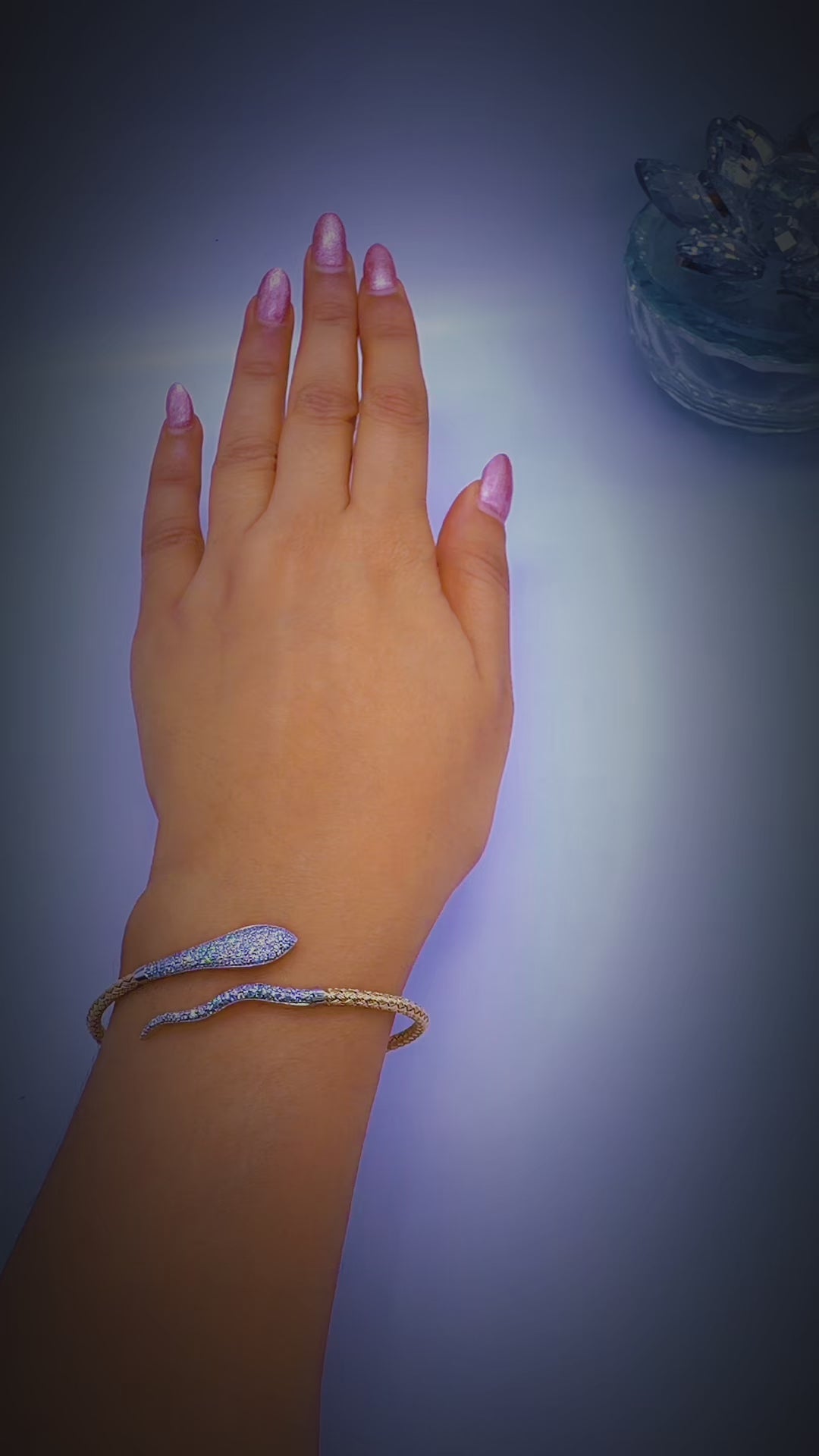 14K Yellow Gold 1.00 CT Natural Diamond Snake Bangle