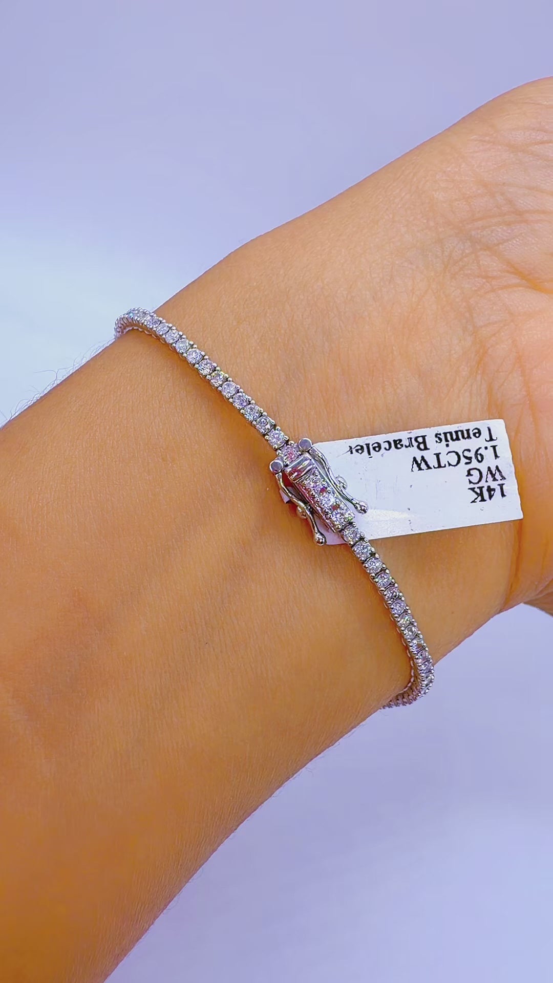 14K White Gold Natural Diamond Tennis Bracelet – 1.95 CTW