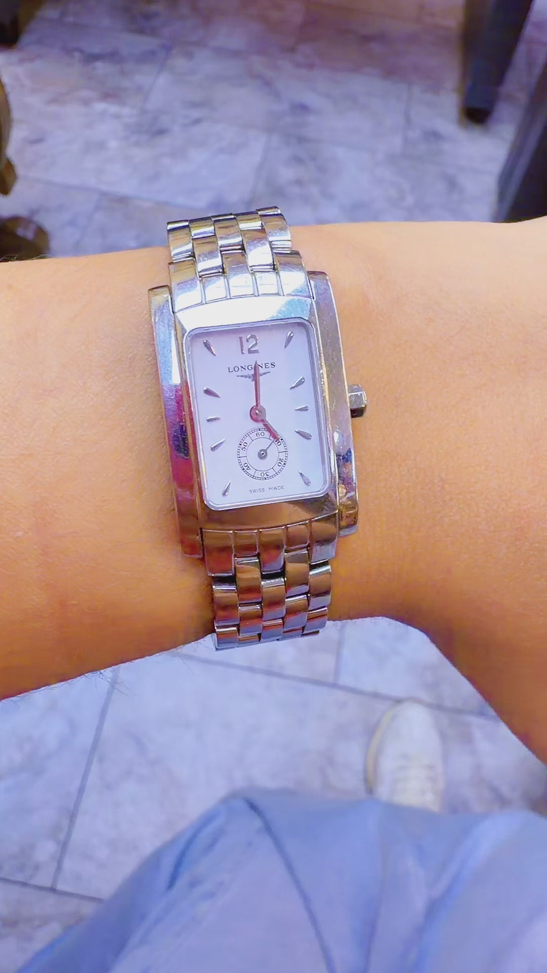 Longines DolceVita L5.155.4 Ladies Stainless Steel Rectangular Watch – White Dial