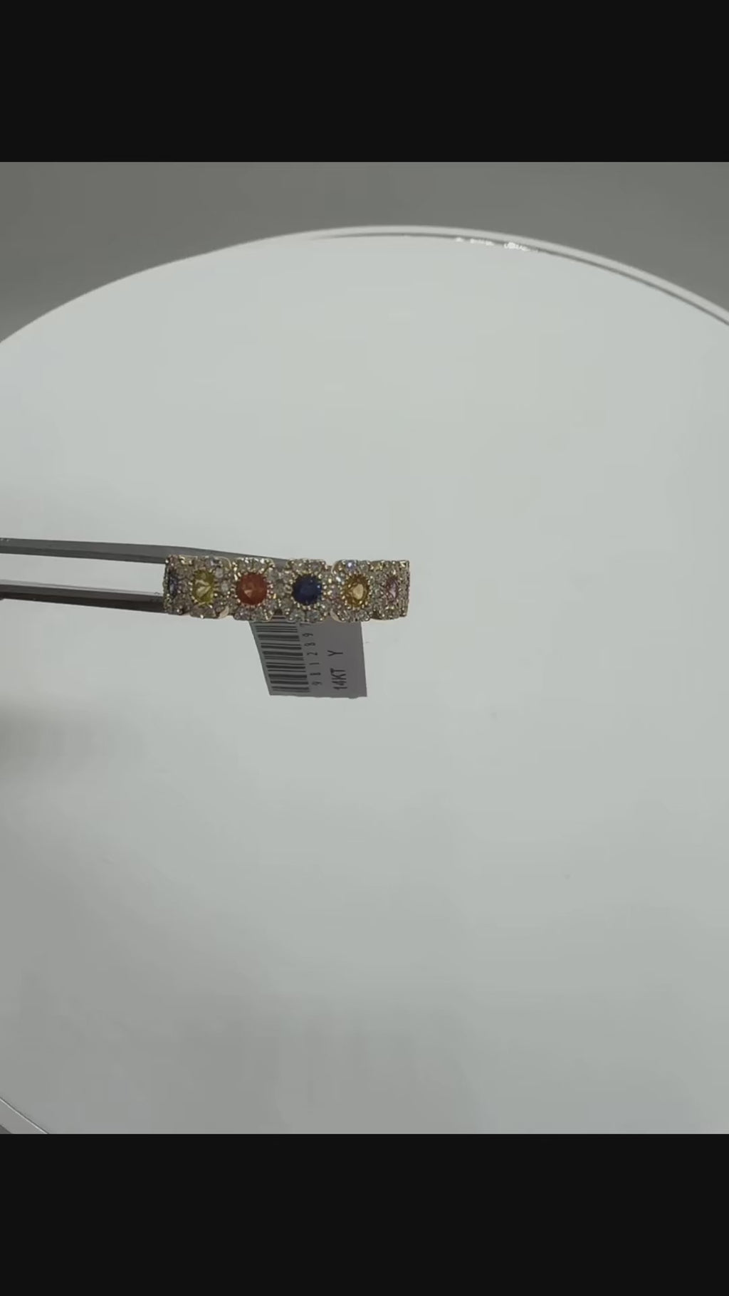 14K Yellow Gold Multi-Color Sapphire & Diamond Ring