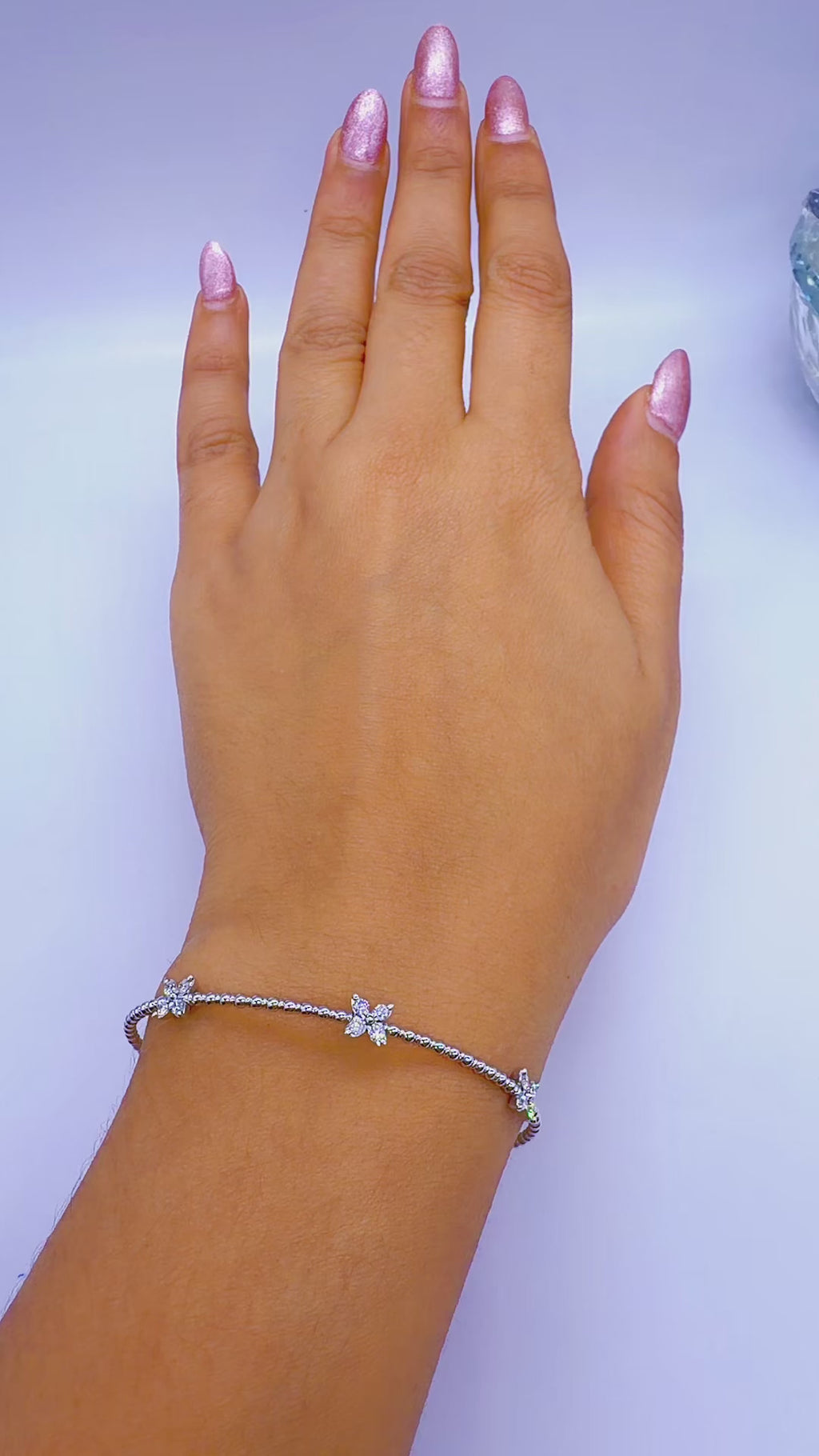 14K White Gold Diamond Butterfly Bangle – 0.40 CTW