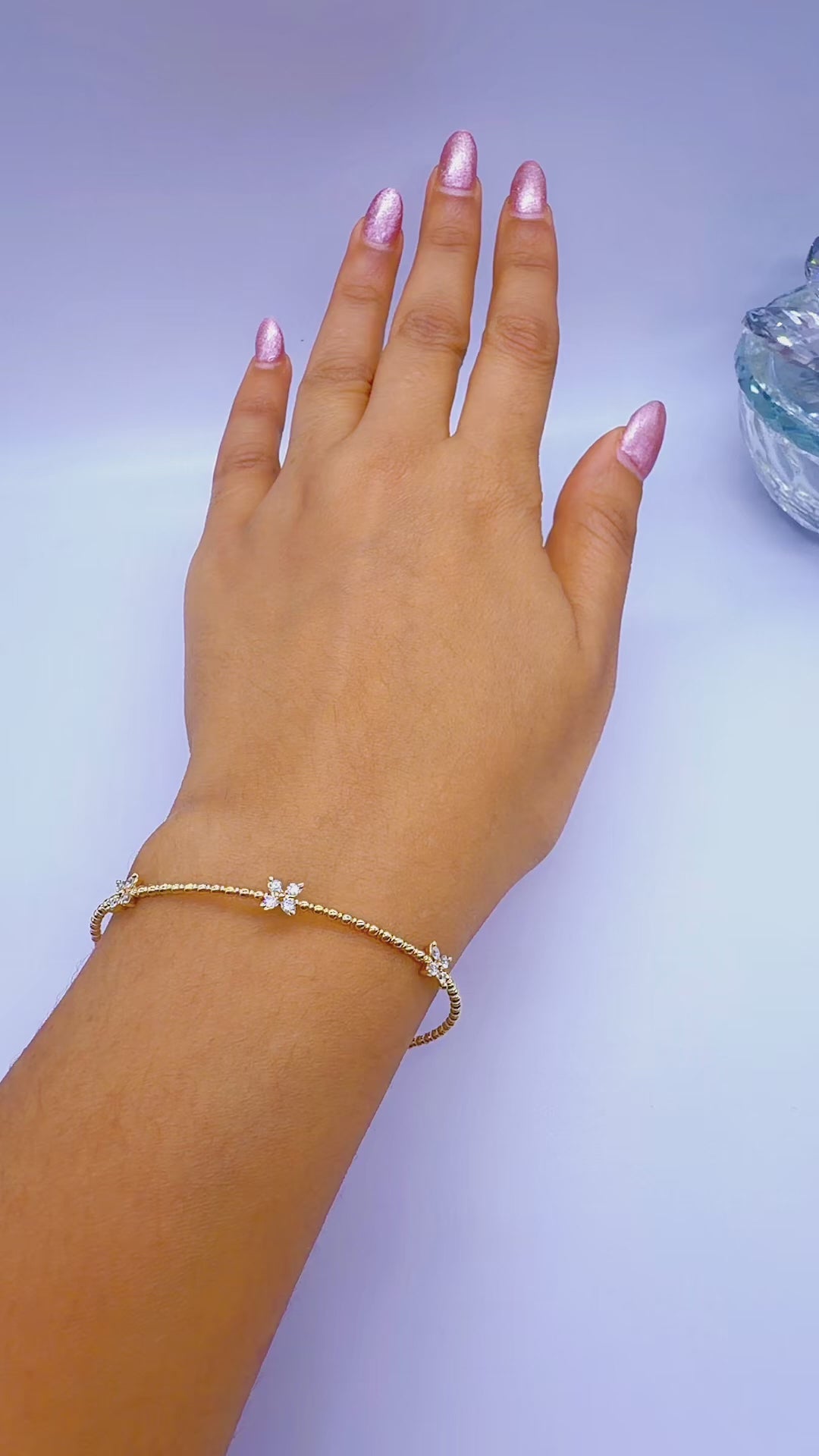 14K Yellow Gold Diamond Butterfly Bangle – 0.40 CTW