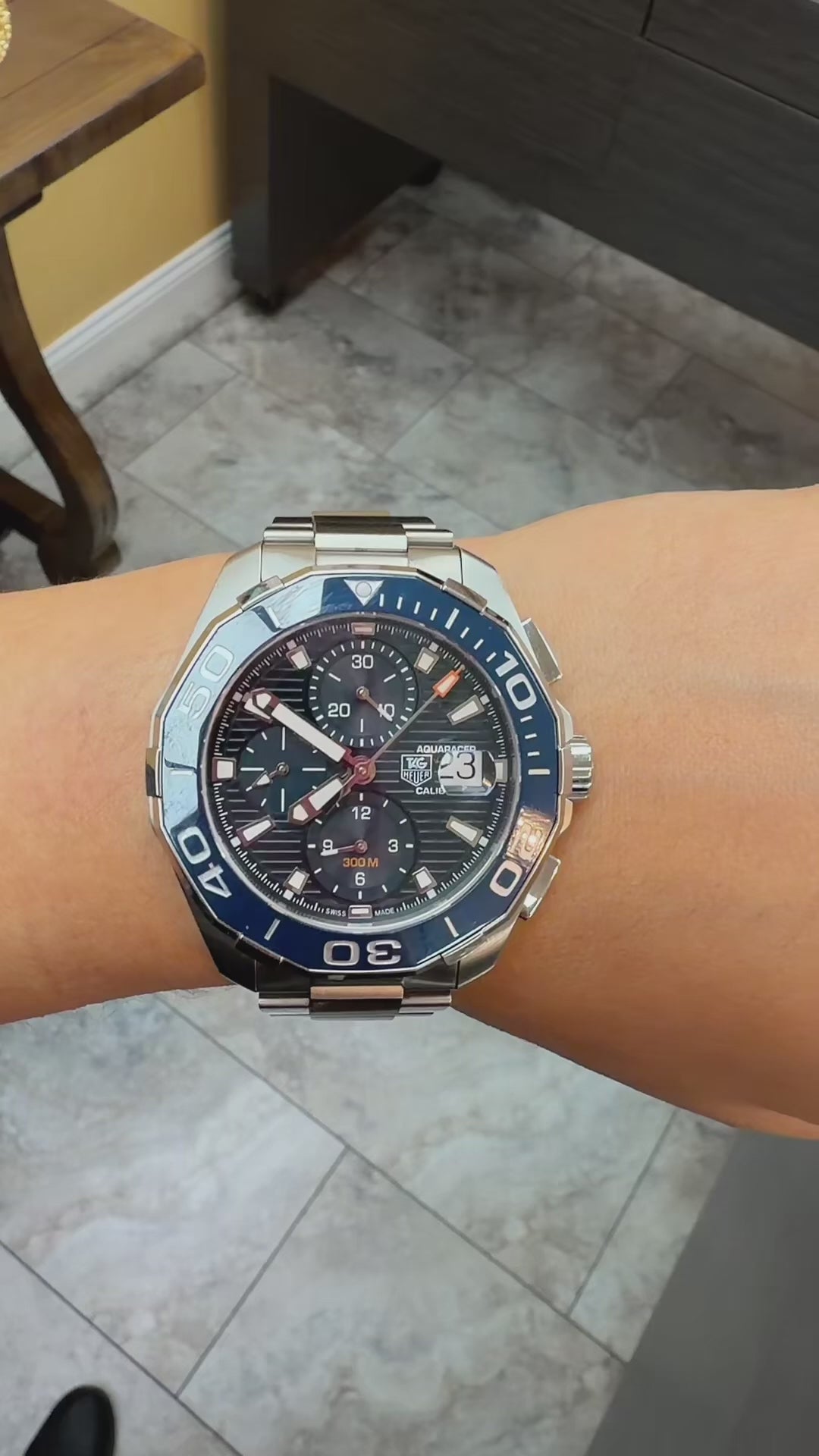 TAG Heuer Aquaracer Calibre 16 Automatic Chronograph – Blue Bezel – Stainless Steel