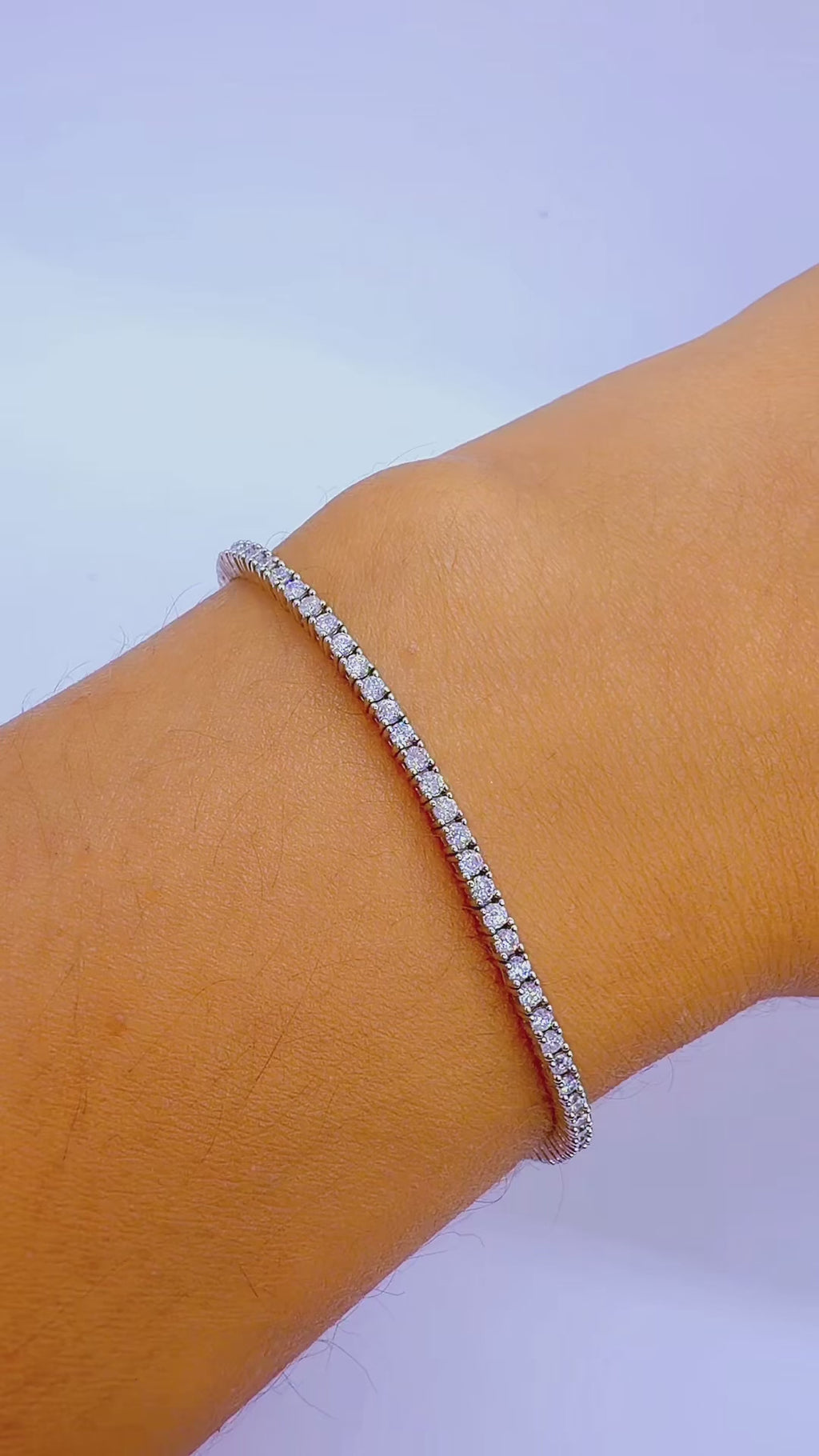 14K White Gold Natural Diamond Tennis Bracelet – 2.00 CTW