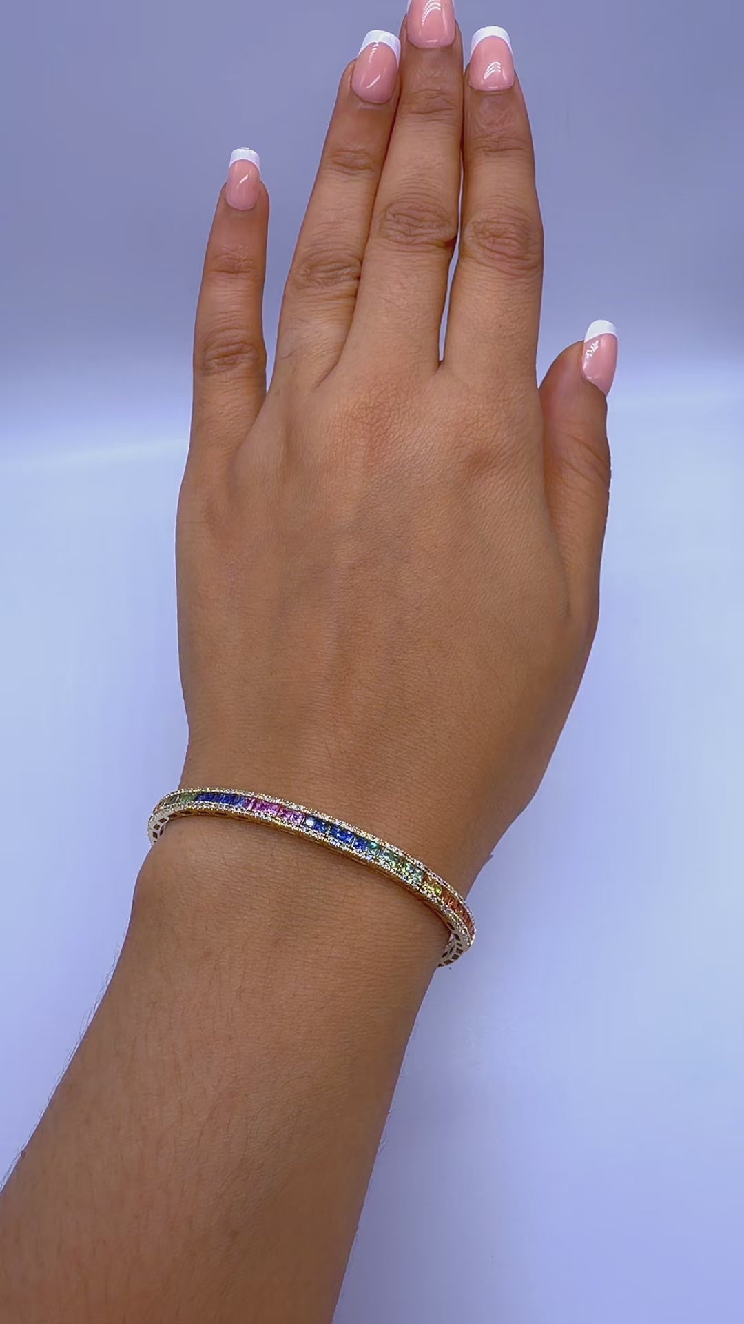 14K Yellow Gold Natural Diamond Bangle Bracelet