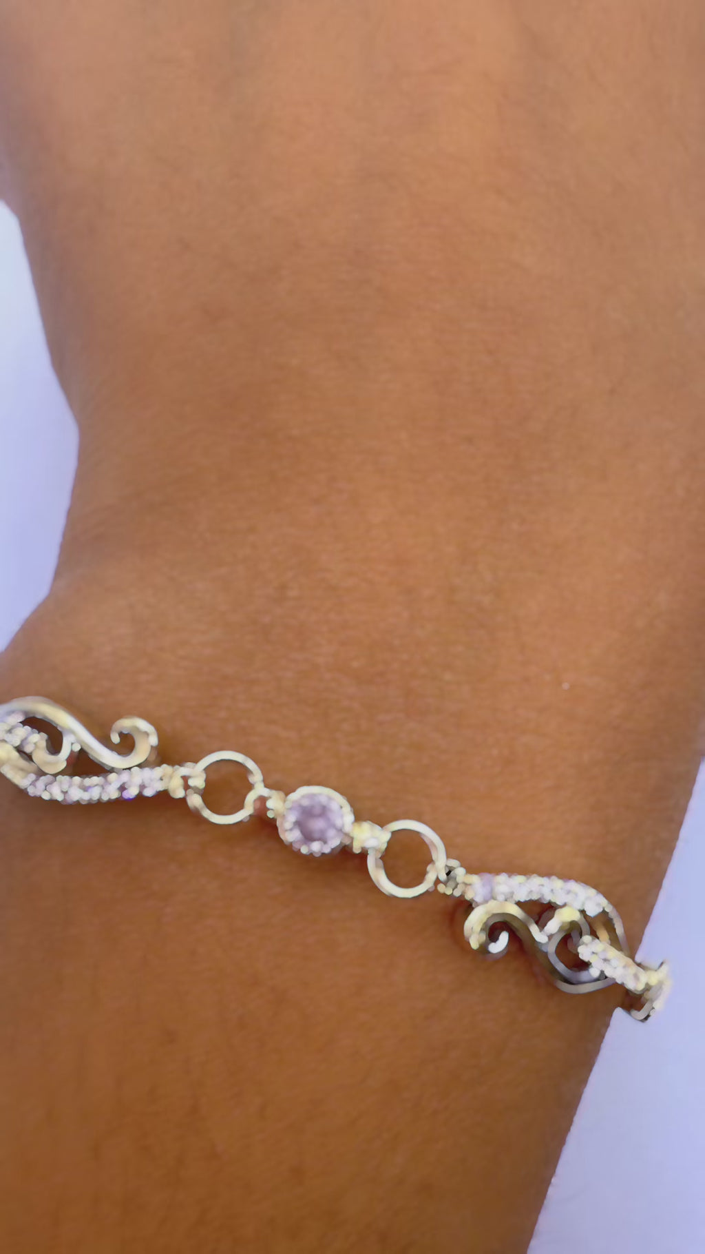 14K Yellow Gold Diamond Scrollwork Bracelet