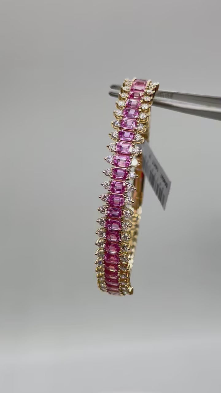 14K Yellow Gold Natural Diamonds Bracelet