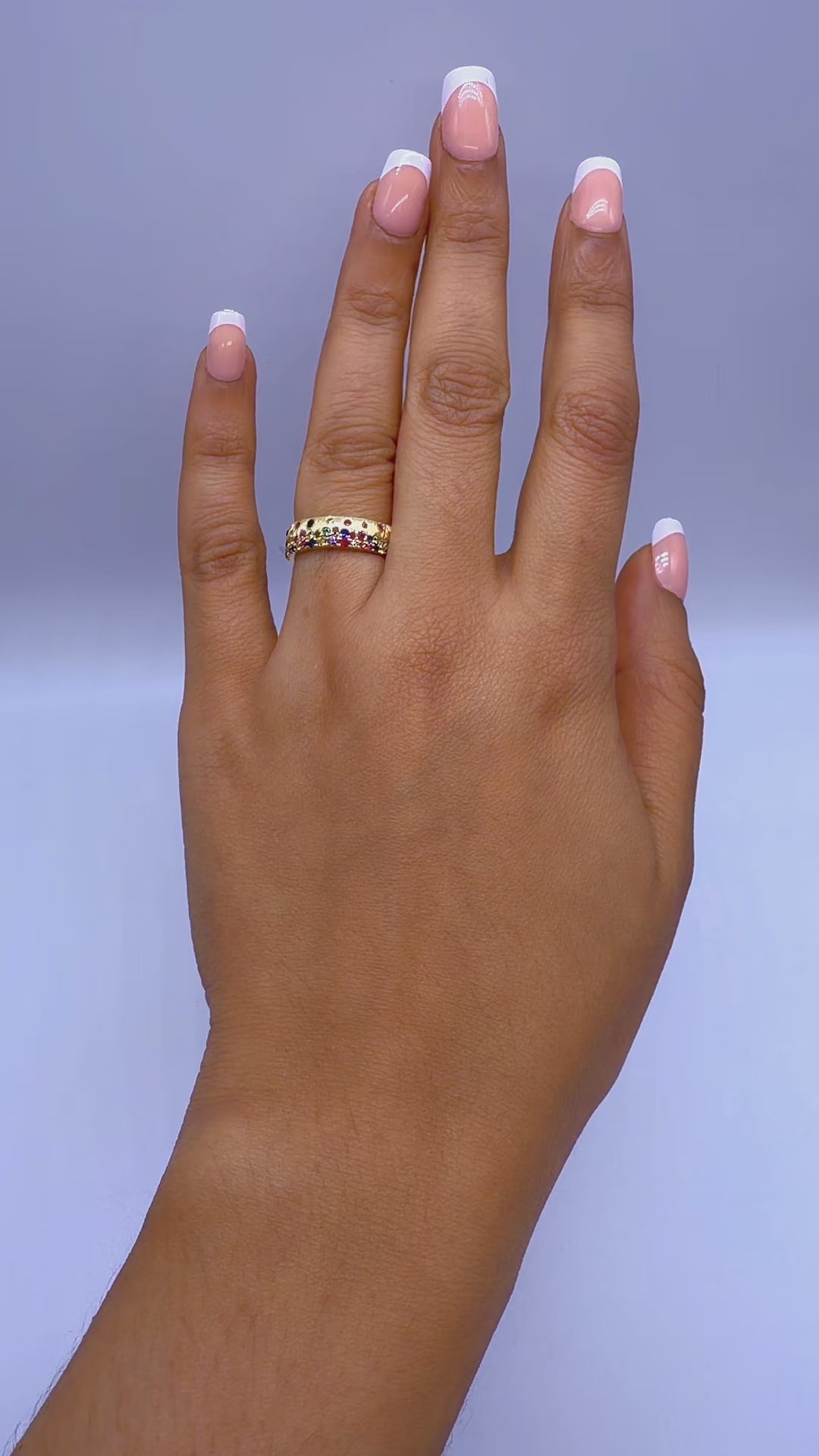 14K White & Yellow Gold Natural Diamond Band Ring