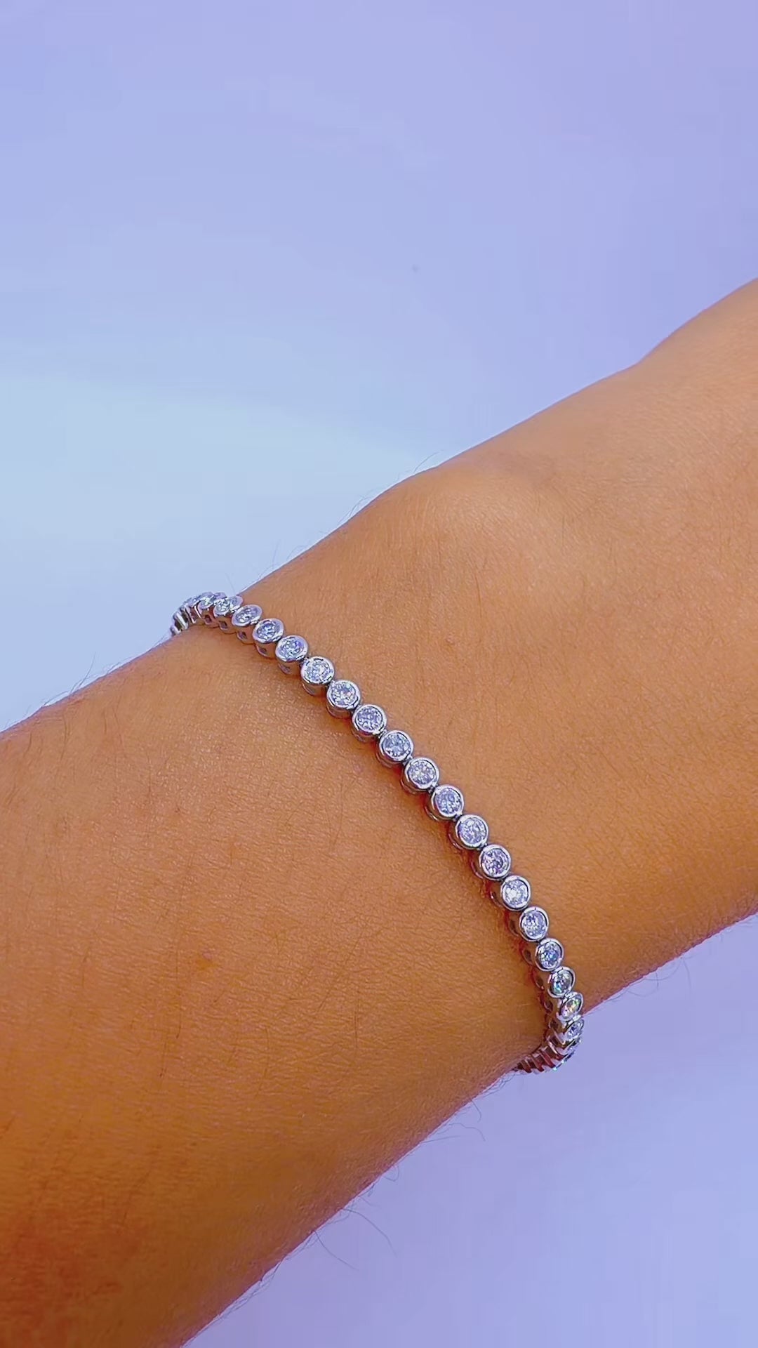 14K White Gold Natural Diamond Tennis Bracelet – 2.00 CTW