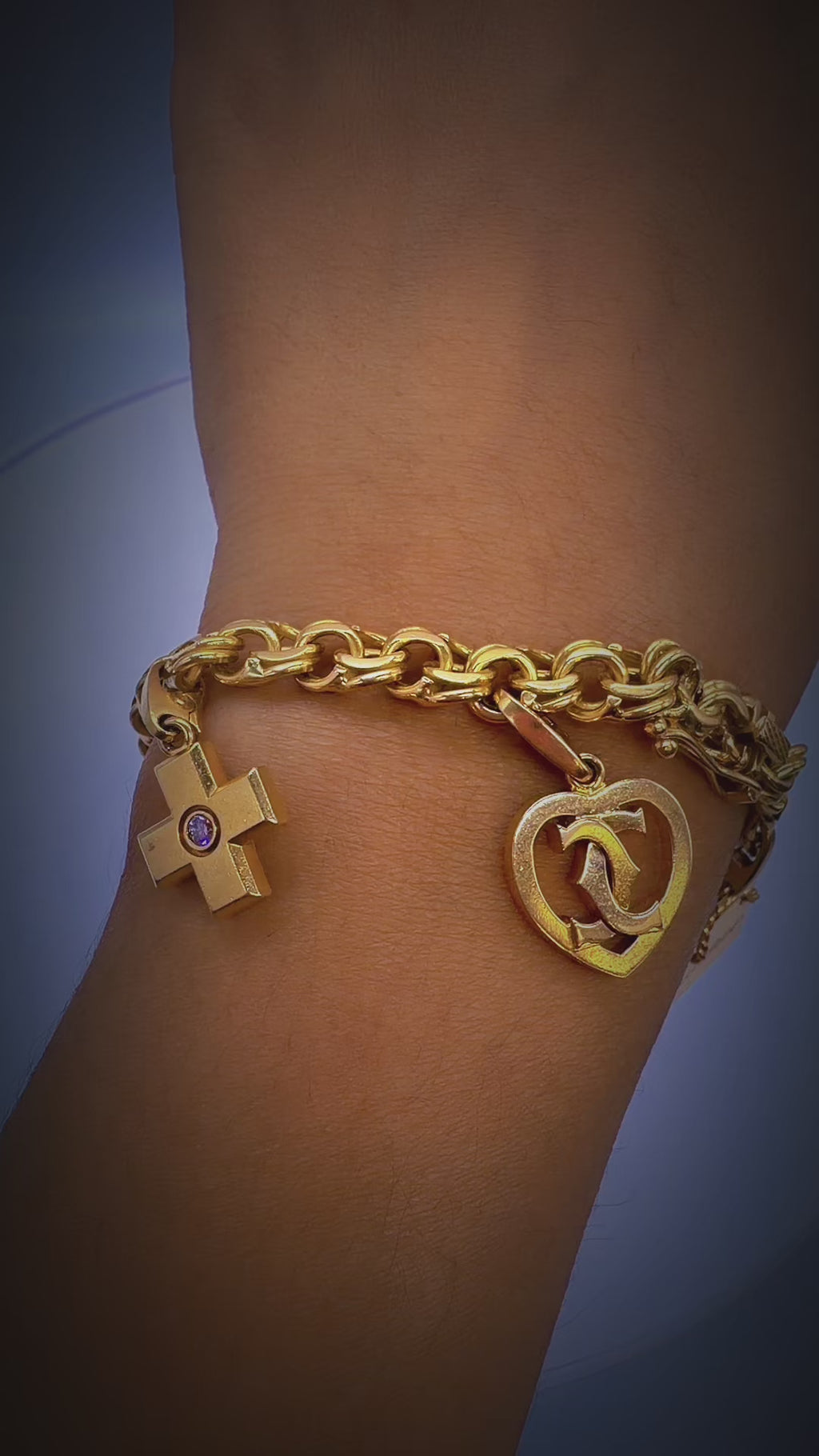 Cartier 14K Yellow Gold Multi-Charm Link Bracelet