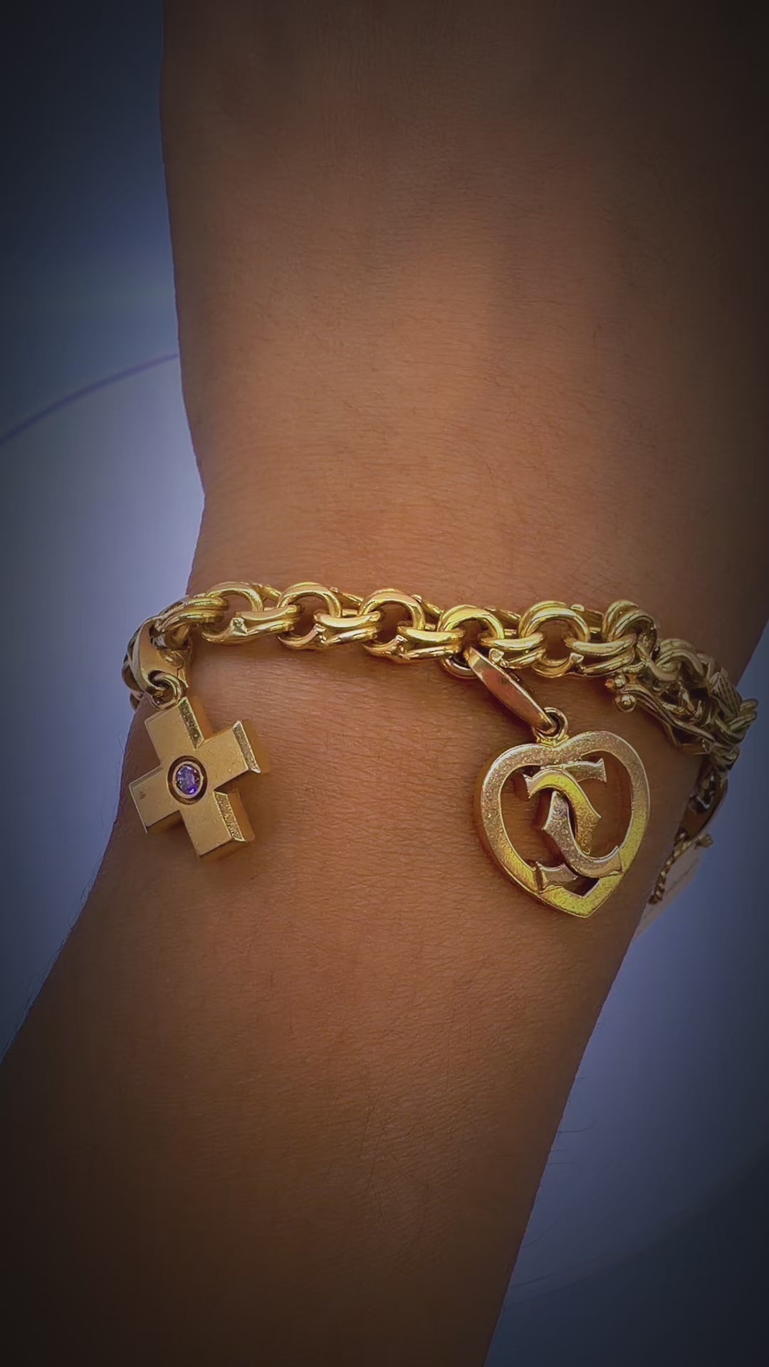 Cartier 14K Yellow Gold Multi-Charm Link Bracelet